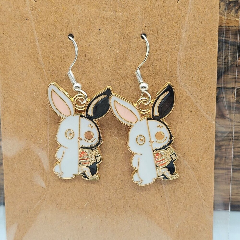 Rabbit Skeleton Earrings Halloween Earrings